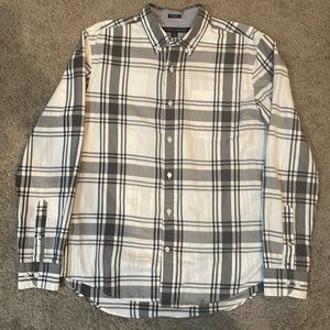 Beautiful Navy Blue White Gray Tommy Hilfiger Button Up Shirt